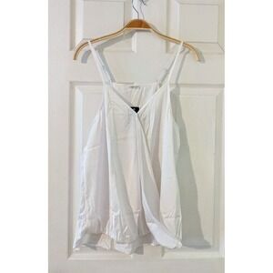 Chigant White Sleeveless Cami Top Adjustable Strap Blouse Casual Tank Medium NWT